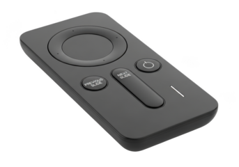 Modern minimalist remote control device for smart home entertainment systems isolated on transparent background