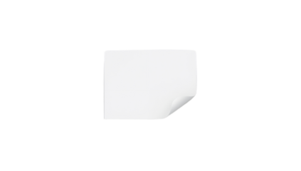 A simple, minimalist white sticky note with a curled corner, isolated on a plain background, perfect for notes and reminders