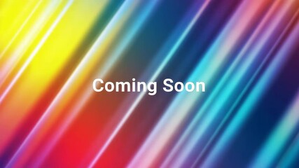 Abstract background colorful diagonal light streaks the text coming soon