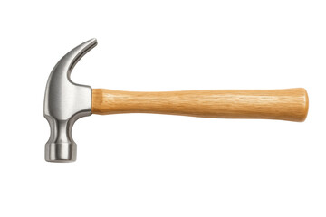 A classic hammer with a wooden handle ready for work