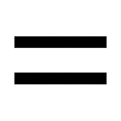 Bold black equal sign (=) in a clean, geometric style. Perfect for math, equality, and minimalist design projects. High-quality PNG with transparent background for versatile use.

