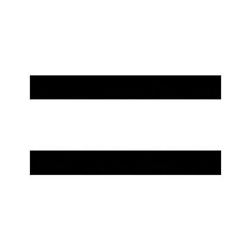 Bold black equal sign (=) in a clean, geometric style. Perfect for math, equality, and minimalist design projects. High-quality PNG with transparent background for versatile use.

