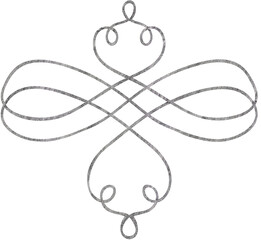 Elegant chalk-style swirl ornament