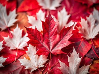 Canada Day Celebration: Macro Red Maple Leaf Background