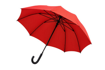A vibrant red umbrella, ready for rainy days