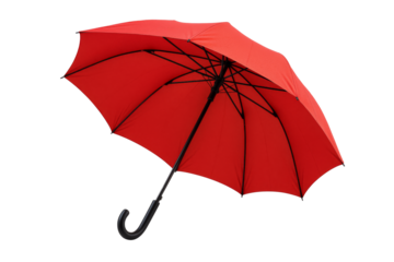 A vibrant red umbrella, ready for rainy days
