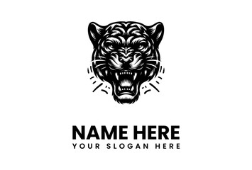 Fierce Tiger Logo Template with Editable Text for Branding