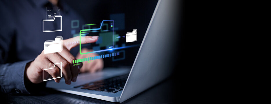 Cloud system enables datum transfer, file sharing, and document exchange, supporting database backup, migration, and secure folder archive with privacy protection