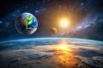 Celestial Alignment: Tilt-Shift Earth, Moon, and Sun