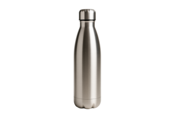 A sleek metal water bottle, perfect for hydration on the go