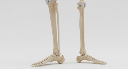 Medical illustration displaying human leg bones on a white background perfect for educational content about the skeletal system and anatomical studies