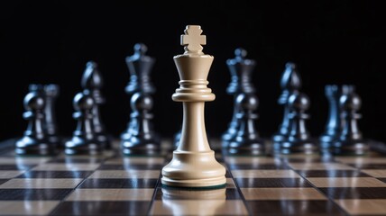 Chess game strategy and tactics king piece leadership 