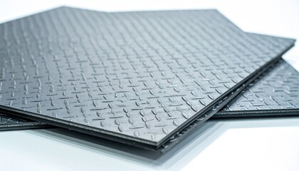 Grey Matte Aluminum Plates with Diamond Pattern Texture
