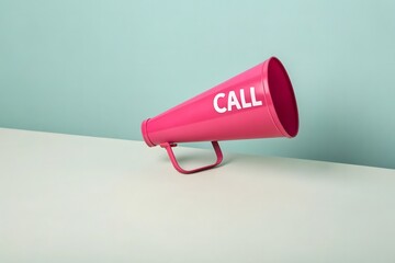 Pink Megaphone Calling Out A Loud Message