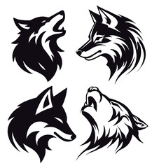drawing wolf illustrations design for templates.	