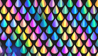 Holographic Chrome Droplets Seamless Pattern