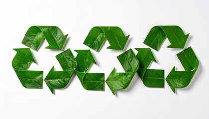 Green Leaves Recycle Symbols Flatlay