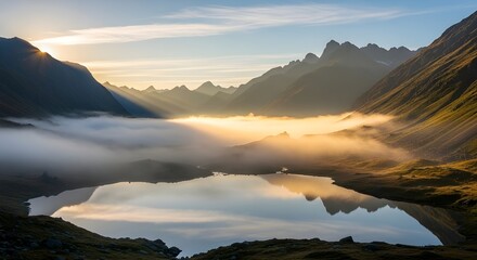 sunrise in the mountains