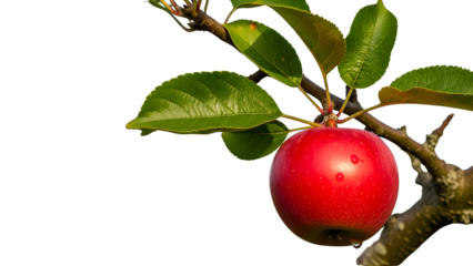 red apple on a branch, Crisp, fresh, and ready to pick, Sweetness hanging on the vine, One juicy bite away from perfection, Fresh-picked, Dew-kissed, Pure crunch, pure joy, Taste it today