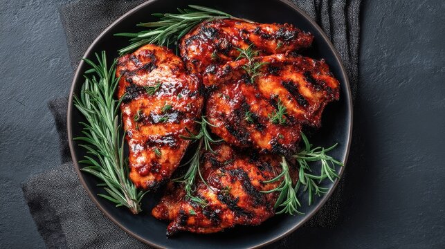Mozambique dish Piri Piri Chicken Grilled chicken in spicy chili sauce charred with red glaze