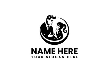 Caring Father and Daughter Logo for Family-Oriented Businesses