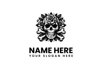Skull and Roses Logo Design - A Unique Symbol for Your Brand Identity