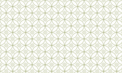 Japanese Shippo and floral pattern olive green and white