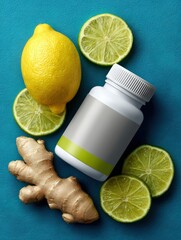 Citrus Flavored Pharmaceutical Liquid in a Bottle for Health Use