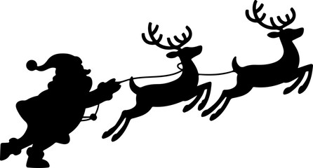 Santa Claus with sleigh and reindeer Vector Art