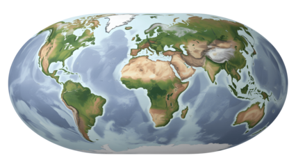 World map isolated on transparent background