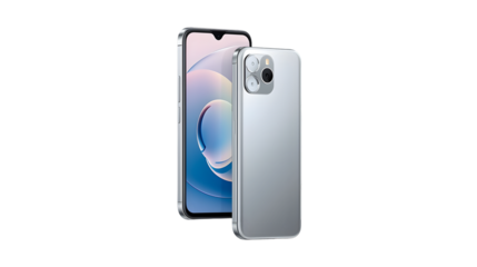 Sleek smartphone with advanced features isolated on transparent background for modern communication and entertainment