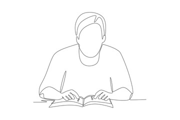 World braille day concept one-line drawing