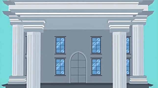 bank building vector illustration with flat design style