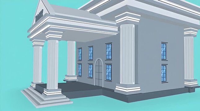 bank building vector illustration with flat design style