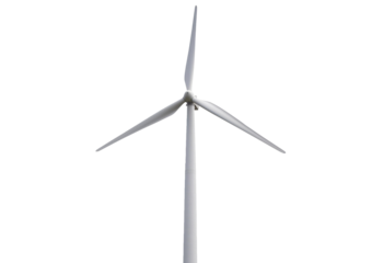 Wind turbine Isolated on transparent or white Background