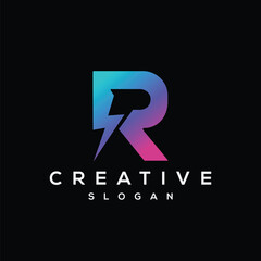 Purple R Letter Logo Design with Creative letter R made of Black text font Texture Vector Pro Vector and Pro EPS Vector Logo