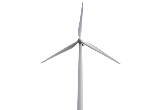 Wind turbine Isolated on transparent or white Background