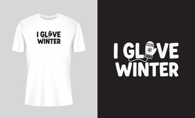 glove winter t-shirt design, man t-shirt design, typography t-shirt design, environment t-shirt