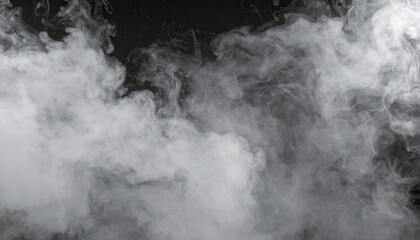 Dramatic Grey Smoke Cloud Texture on Dark Background
