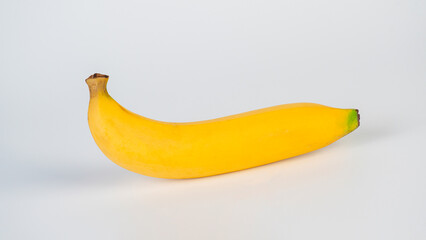 Yellow banana on white background