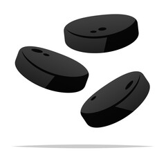 Activated carbon tablet vector isolated illustration