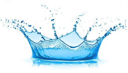 Dynamic Blue Water Splash Crown Side View