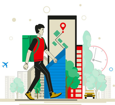 Delivery of goods, delivery by application, delivery person