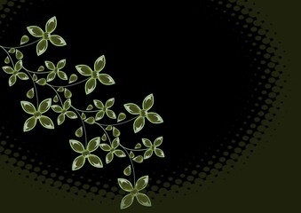 Black template with  glass flowers with place for your text.
Original floral background pattern for postcards, labels,
cards etc. Decorative handmade artwork.