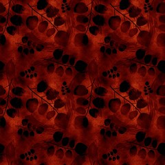 Multicolored abstract seamless background with leaves, suitable for printing on fabric, paper. Colorful texture with floral leaves.