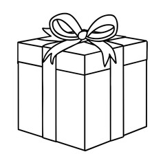 Outline of Christmas present, no background