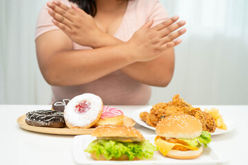 Junk food no good health eating for diet.