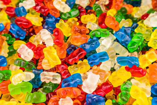 Colorful assortment of gummy bear candies