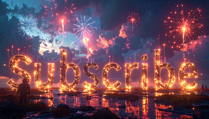 Get Notified! Celebrate Subscriber Growth with Dazzling Fireworks and Glowing Subscribe Text, Perfect for Social Media Promotion, Content Creation, and Audience Engagement