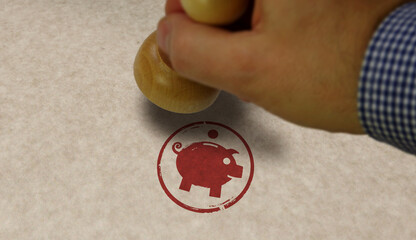 Piggy bank stamp and stamping